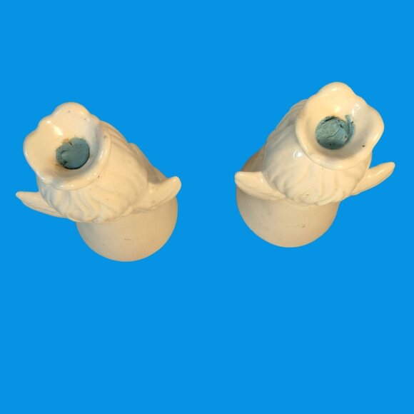 Handerbeit Praying Musician Angels Candle Holders White Porcelain Germany - Picture 3 of 16